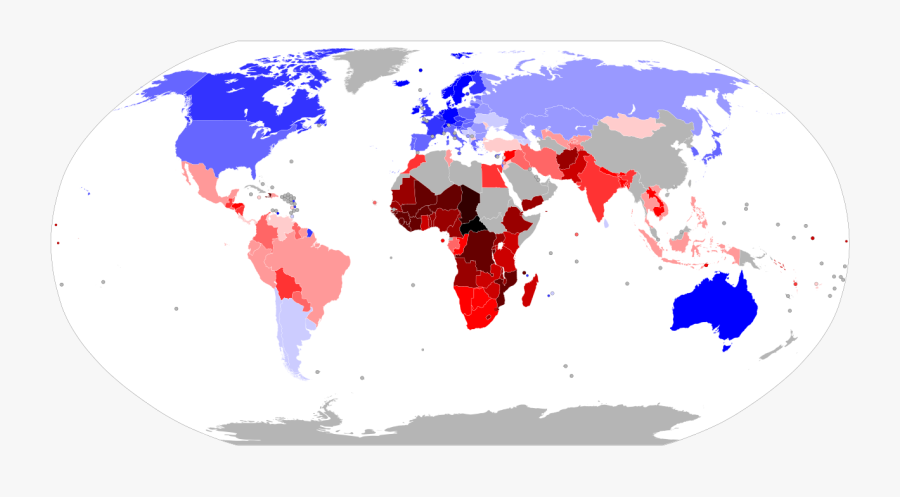 Transparent Human Development Clipart - World Map Of Internet Usage, Transparent Clipart