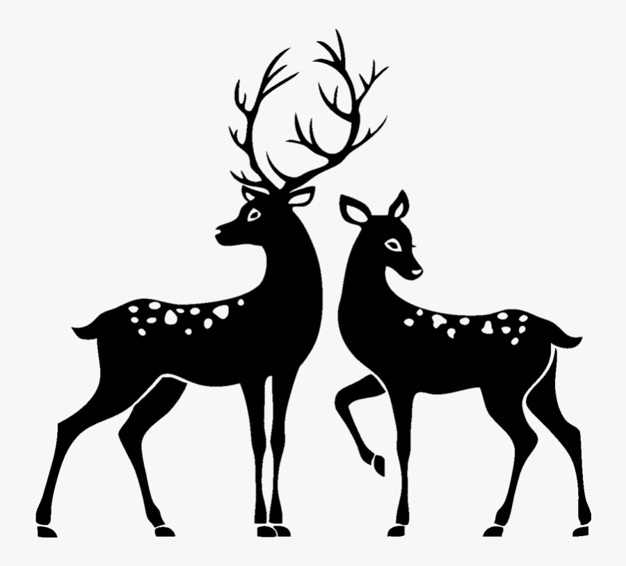 Deer Silhouette - Deer And Doe Silhouette, Transparent Clipart