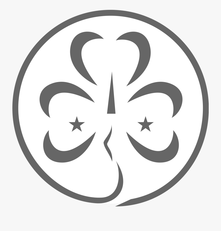 Filewikiproject Scouting Trefoil Greyscale - Symbol Girl Scout Logo Black And White, Transparent Clipart