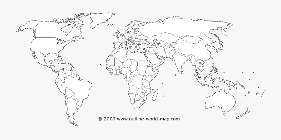 Clip Art Black And White Map Of The World With Countries - 1080p Blank World Map Hd, Transparent Clipart