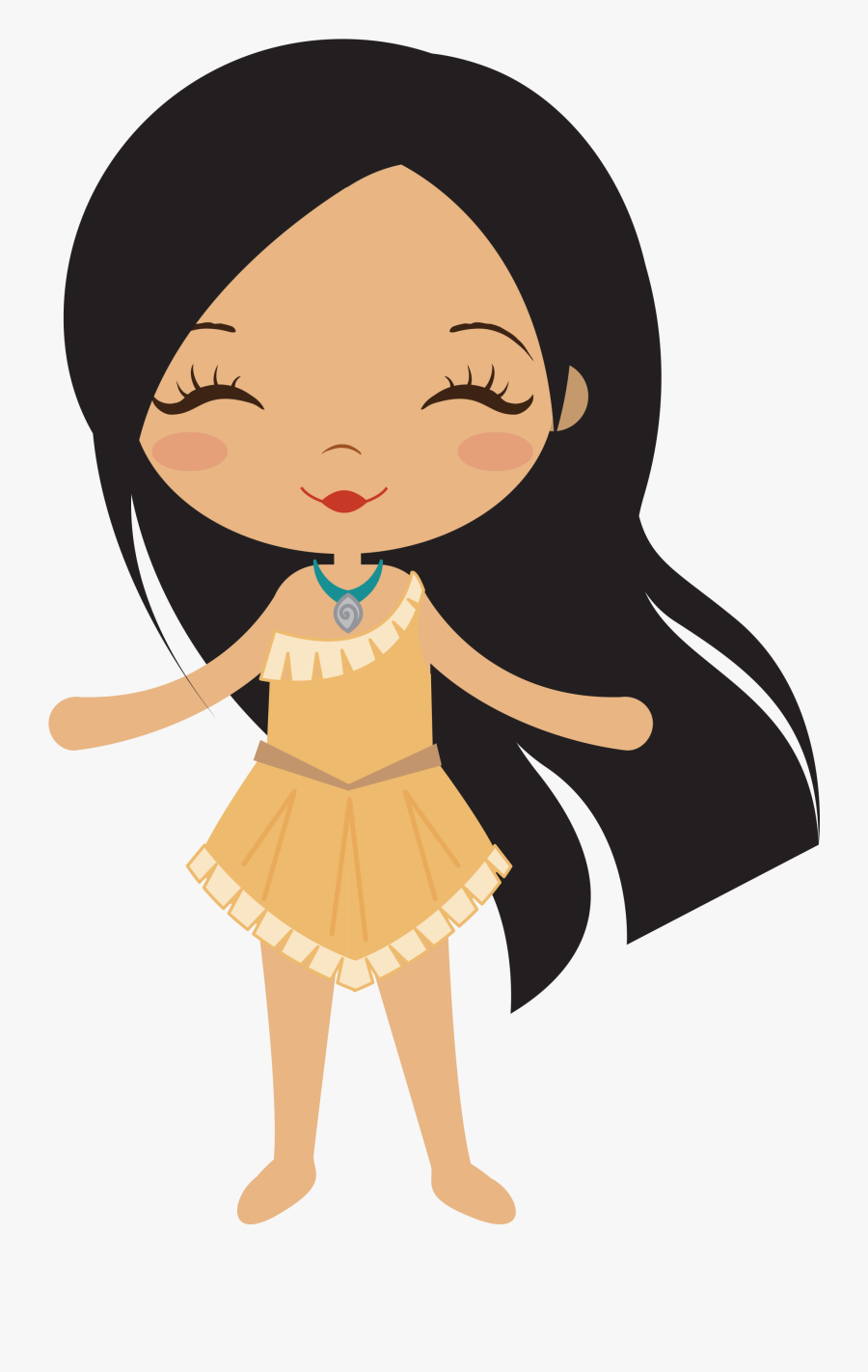 Princesa Pocahontas Cute Png, Transparent Clipart