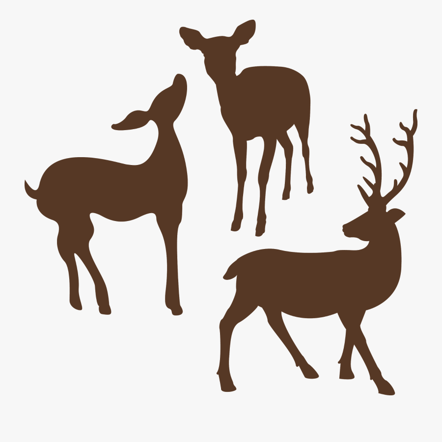 Brown Silhouette Of Deer, Transparent Clipart