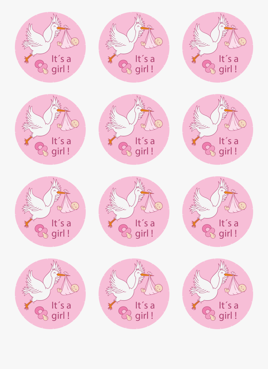 Clip Art Its A Girl Cupcake Toppers - Cartoon, Transparent Clipart