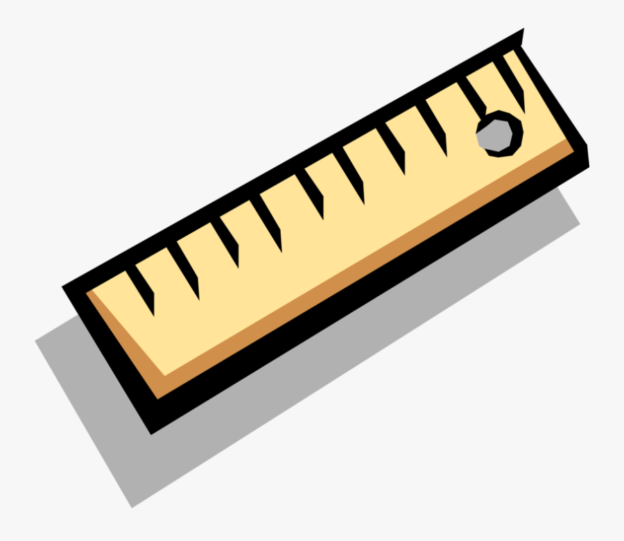 Vector Illustration Of Ruler, Rule Or Line Gauge Straight - Ruler Illustration, Transparent Clipart