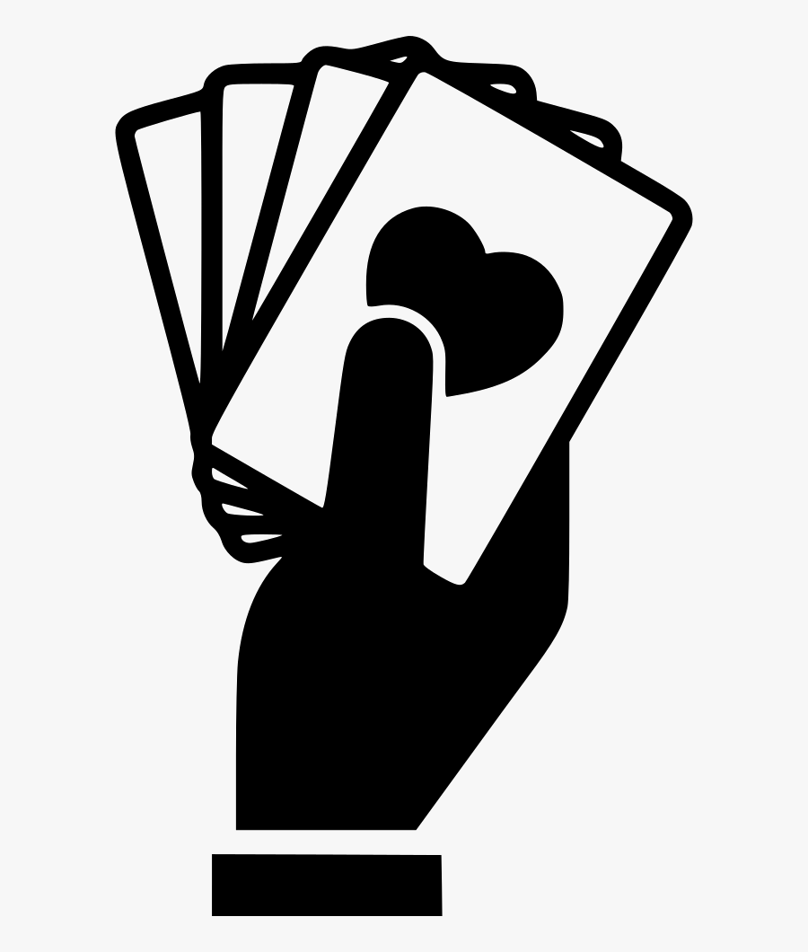 Playing Svg Png Icon - Hand Holding Cards Vector, Transparent Clipart