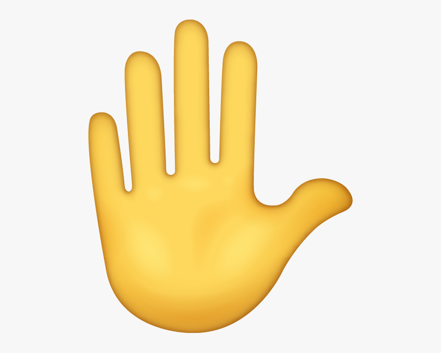 Hand Emoji Clipart Raised Hand - Stop Hand Emoji, Transparent Clipart