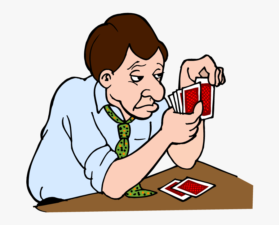 Clip Art Vector Library Huge - Man Playing Cards Cartoon, Transparent Clipart