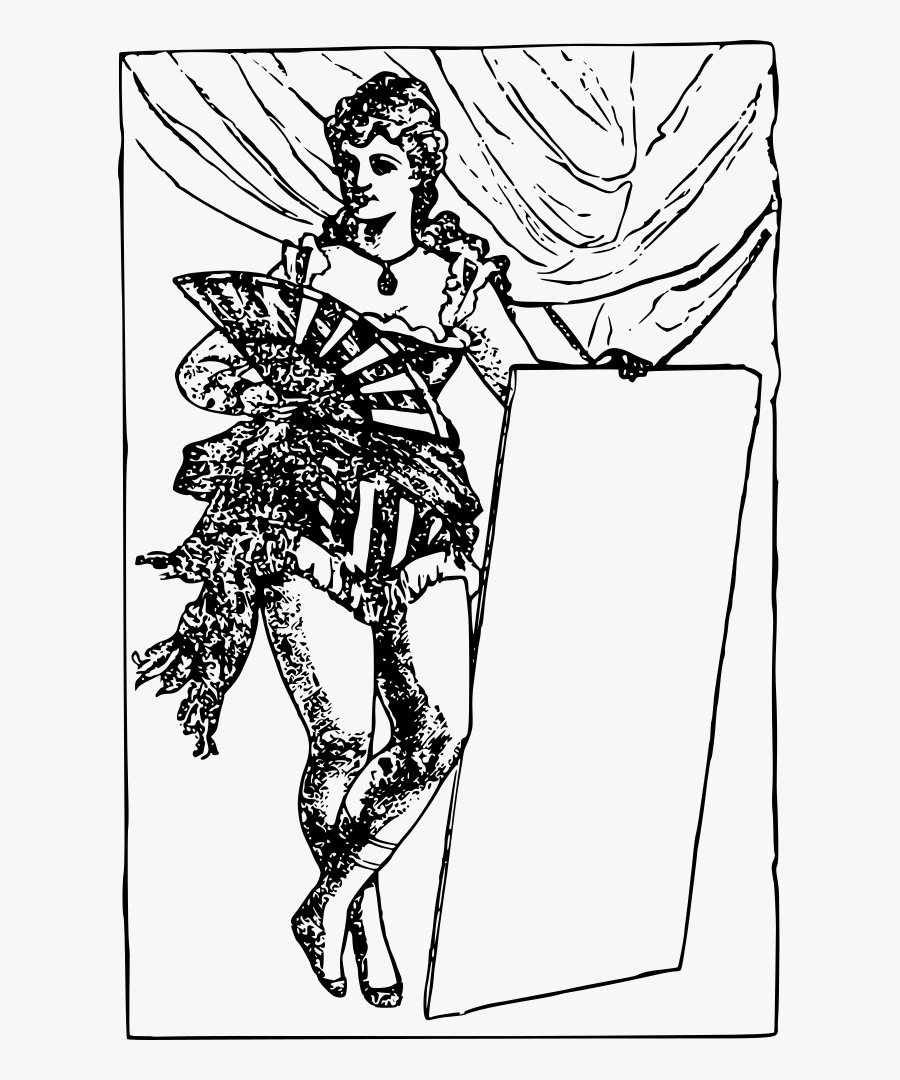 Sexy Lady With A Signboard - Illustration, Transparent Clipart