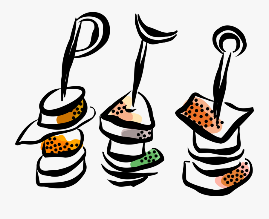 Vector Illustration Of Hors D"oeuvres Canapé Starter - Hors D Oeuvres Clipart, Transparent Clipart