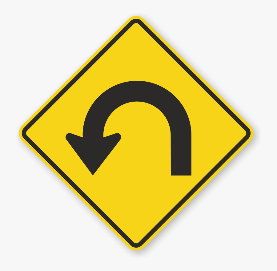 Clip Art U Signs Zoom Price - U Turn Traffic Sign, Transparent Clipart