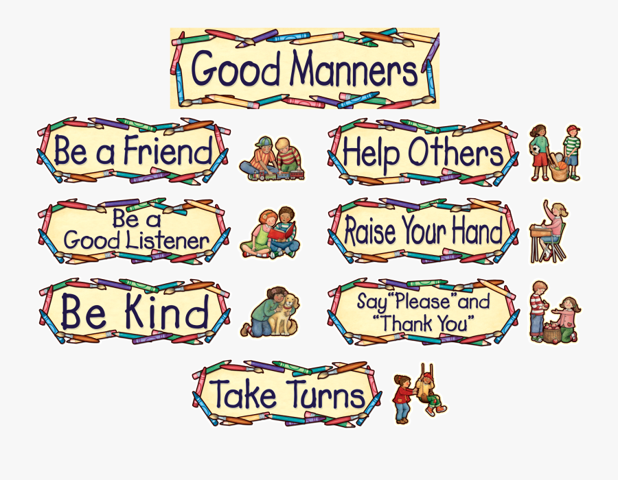 Classroom Good Manners Chart, Transparent Clipart