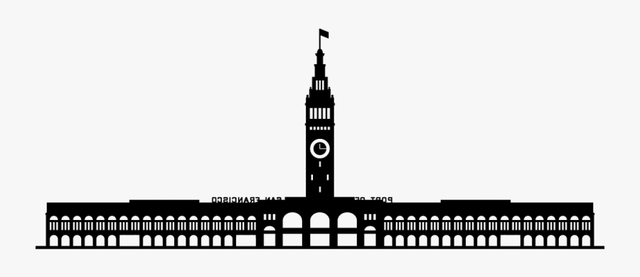 Transparent Ferry Clipart - San Francisco Ferry Building Drawing, Transparent Clipart