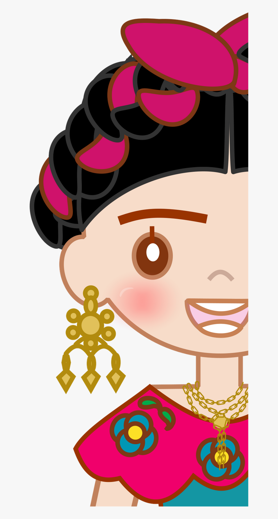 Please Click On Image To See Real Size - Caricatura Frida Kahlo Dibujo Kawaii, Transparent Clipart