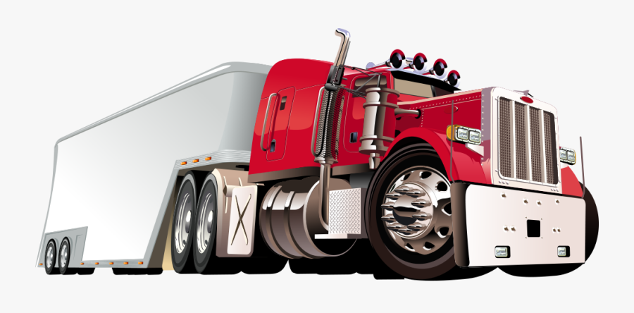 Car Christmas Truck Illustration - Cartoon Semi Truck, Transparent Clipart
