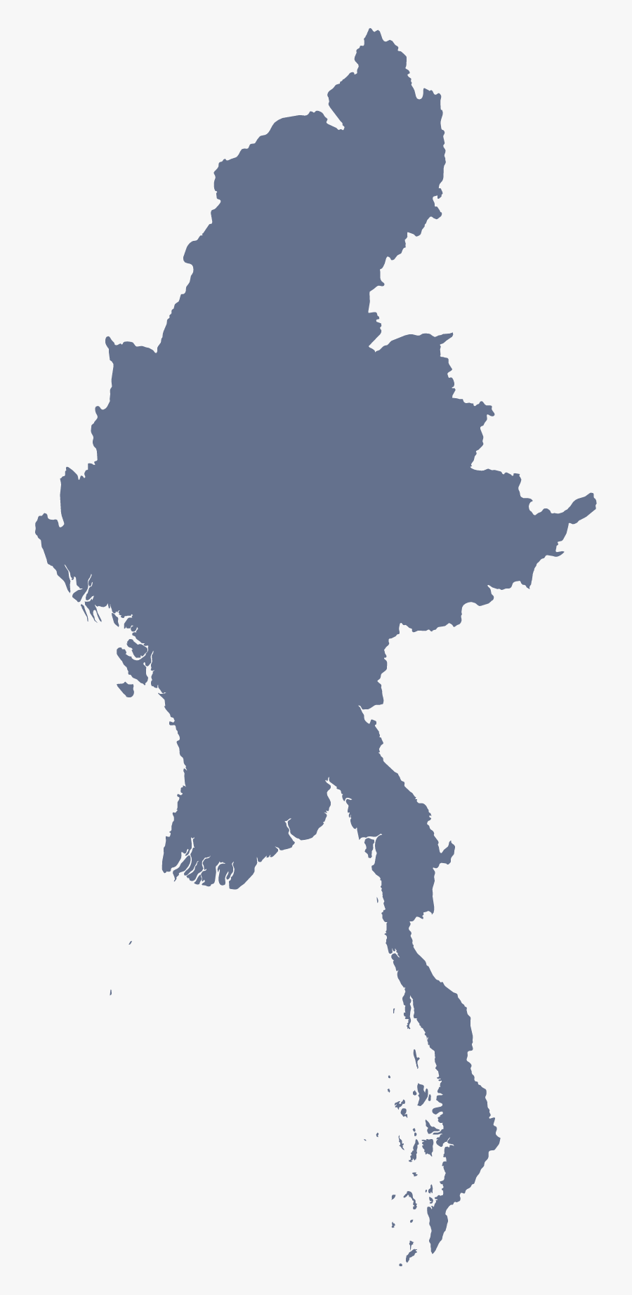 Myanmar Map Vector, Transparent Clipart