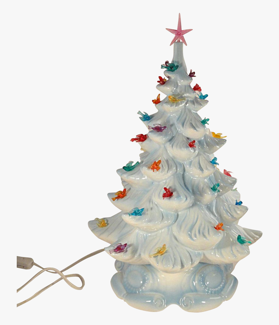 Transparent Old Truck With Christmas Tree Clipart - White Vintage Ceramic Christmas Tree, Transparent Clipart