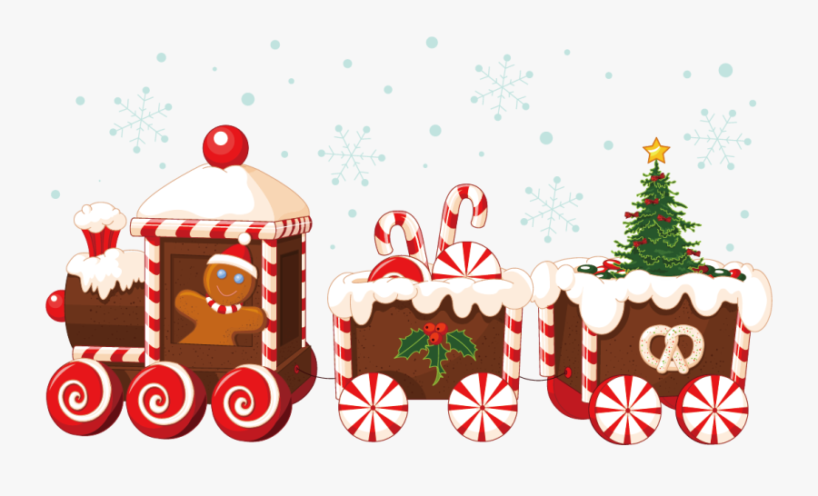 Vector House Claus Train Santa Gingerbread Christmas - Childrens Christmas Party, Transparent Clipart