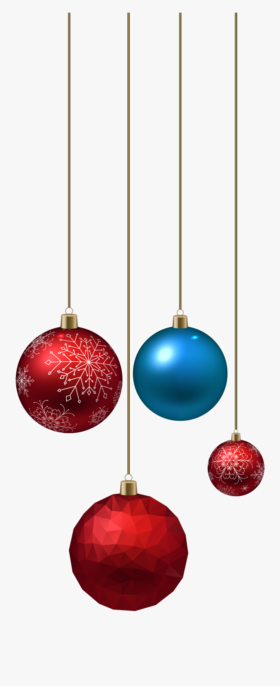 Blue And Red Christmas Ball Png Clipart - Christmas Balls Transparent Background, Transparent Clipart