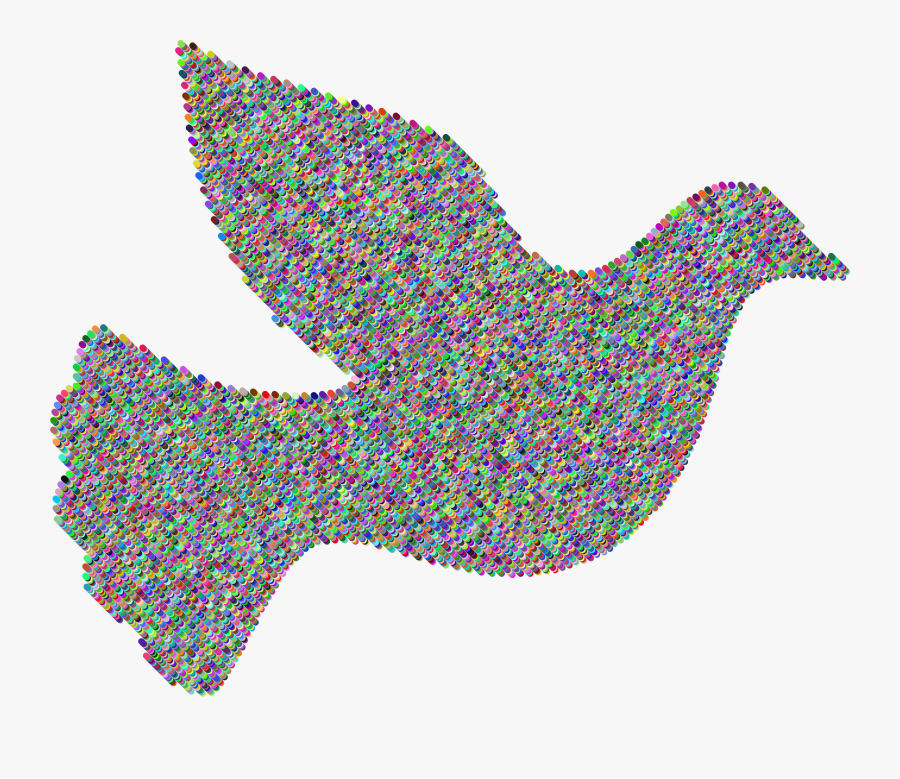 Dove Geometric Big Image - Psychedelic Dove Love, Transparent Clipart