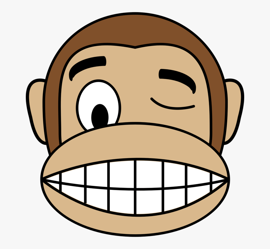 Chimpanzee Monkey Face Primate Cartoon Free Commercial - Animated Monkey Face, Transparent Clipart