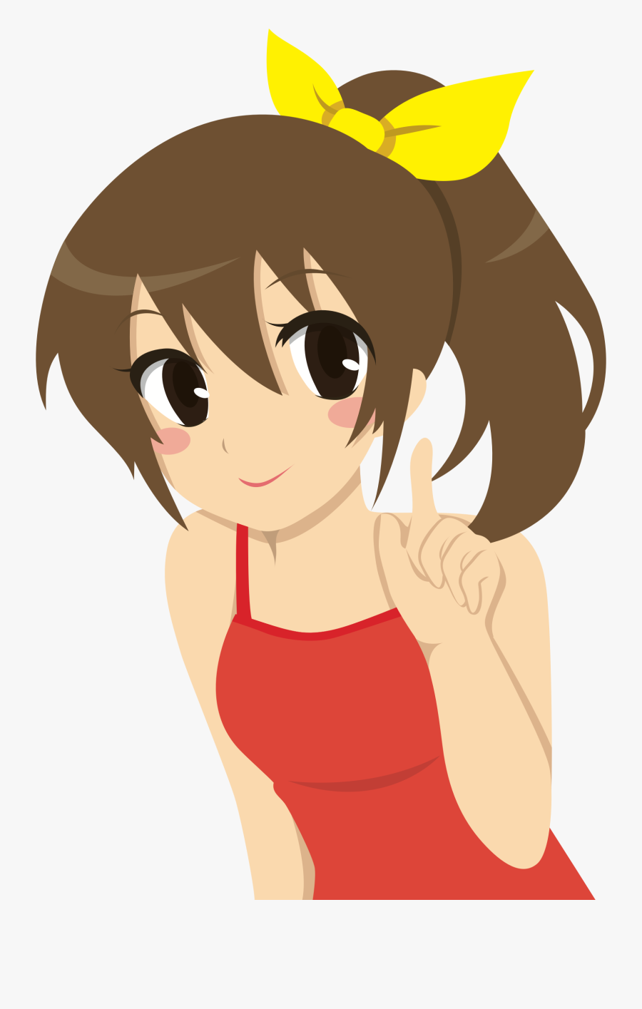 Anime Girl Publicdomainq - Anime Girl Clipart, Transparent Clipart