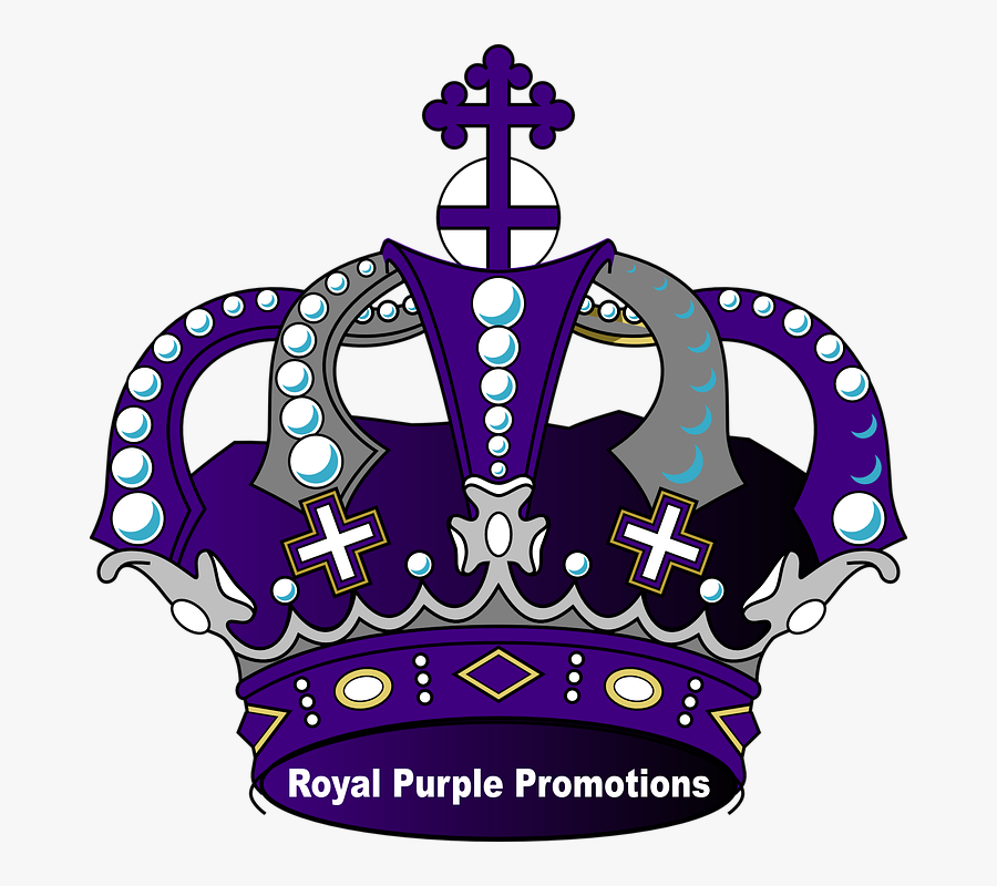 Crown, Royal, Power, Majestic, Gems, Jewelry, Crosses - Purple And Gold Crown Png, Transparent Clipart