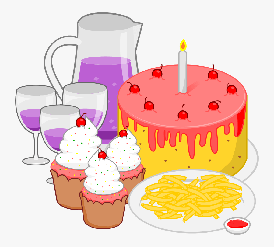 Party Food Clipart - Birthday Party Food Clipart, Transparent Clipart