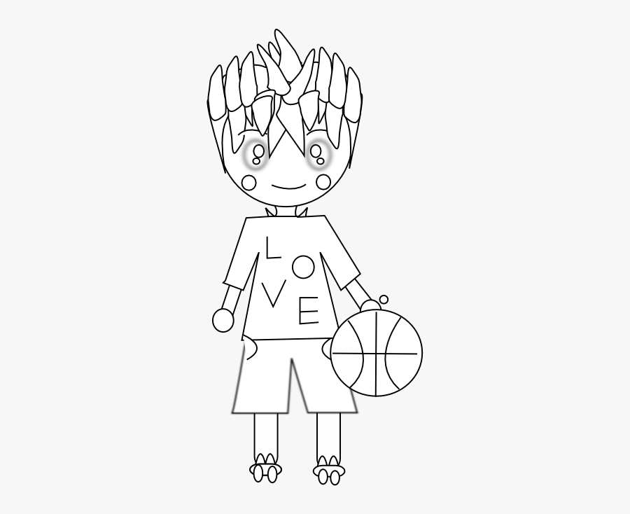 Anime Character Art 51 Black White Line Art 555px - Illustration, Transparent Clipart