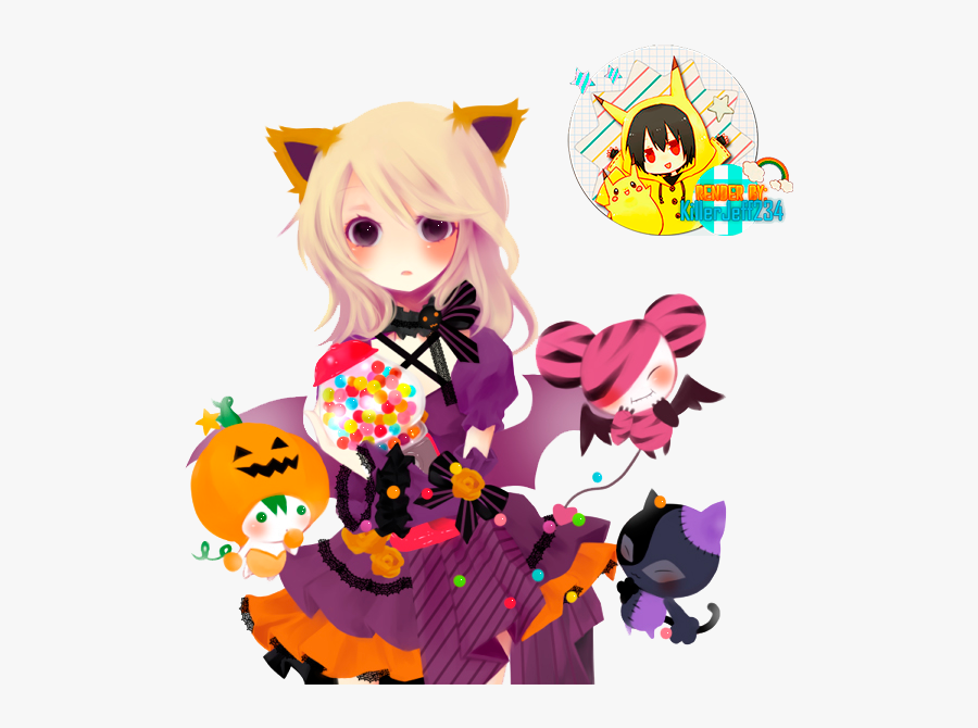 Anime Halloween Png - Halloween Girl Anime Png, Transparent Clipart