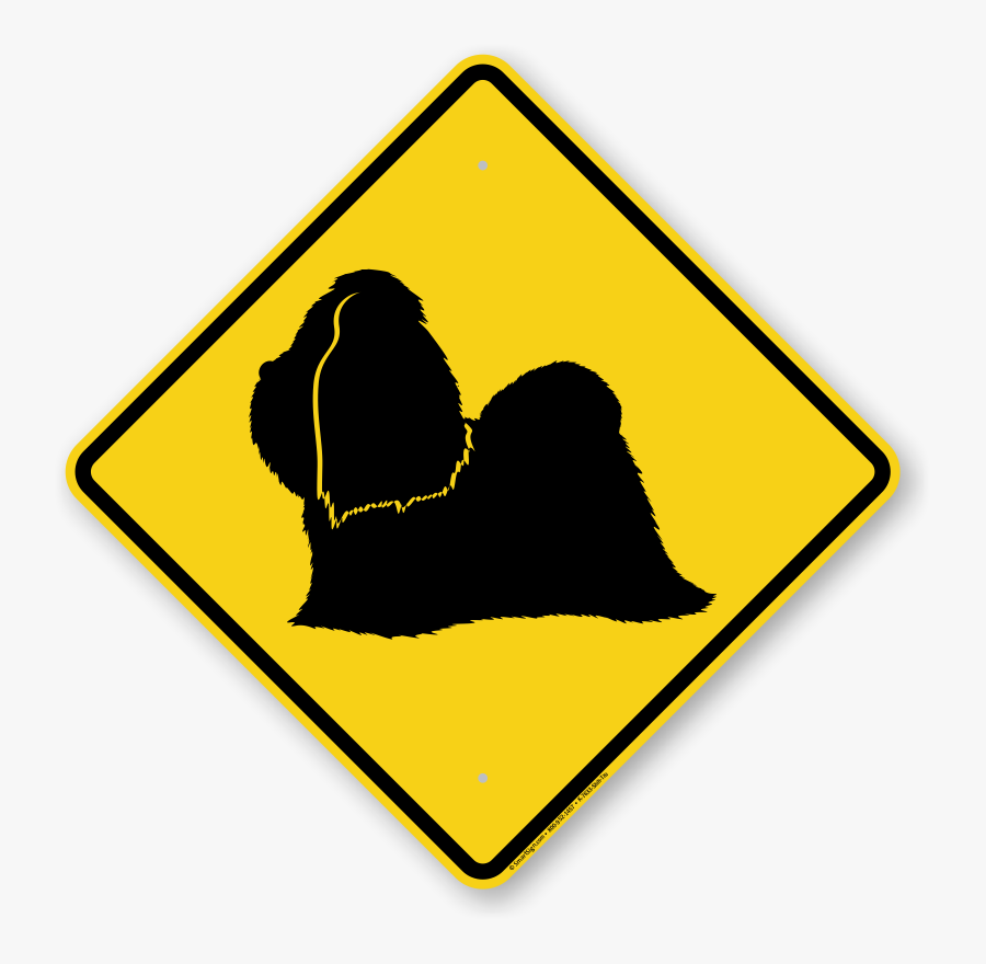 Shih-tzu Symbol Guard Dog Sign - Dangerous Descent Ahead Road Sign, Transparent Clipart