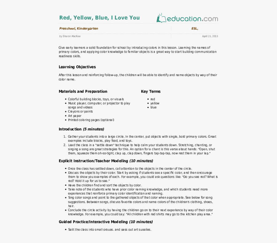 Clip Art Color Theory Worksheets - Lesson Plan On Life Cycle Of Butterfly, Transparent Clipart