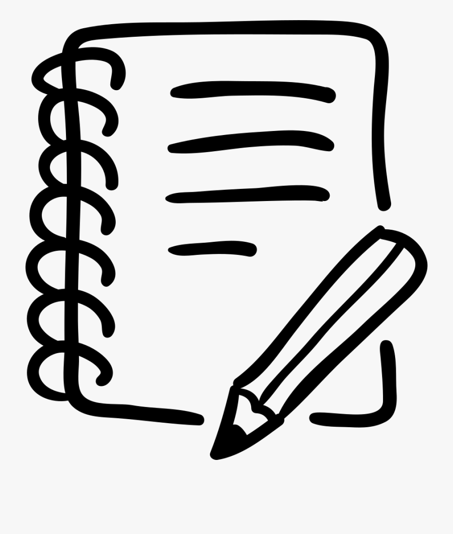 And Pencil Hand Drawn Tools Svg Png - Notebook And Pencil Clipart Black And White, Transparent Clipart