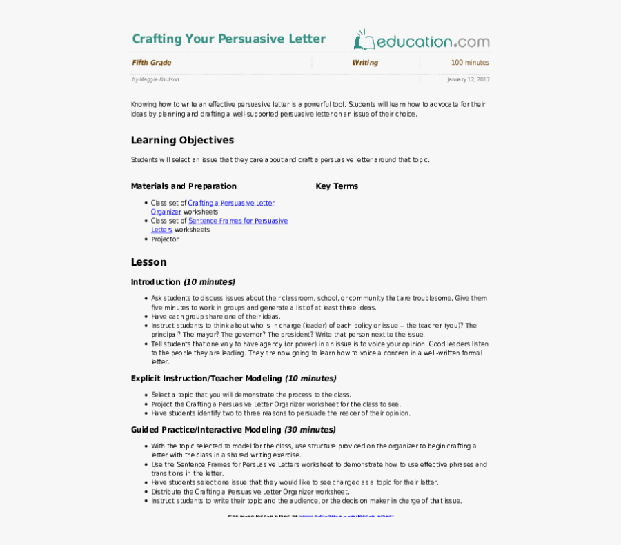 Clip Art Crafting Your Persuasive Lesson - Lesson Plan On Numbers For Kindergarten, Transparent Clipart