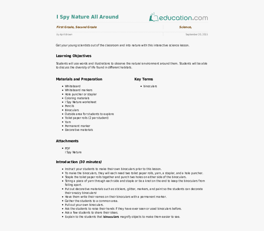 Nature All Around Lesson - Lesson Plan On Animals For Kindergarten, Transparent Clipart