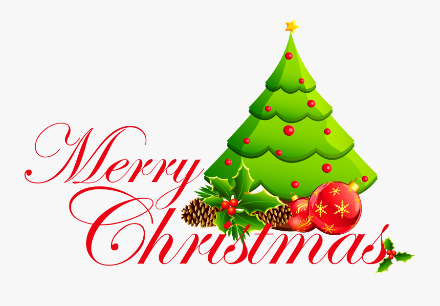 Transparent Merry Christmas Tree - Merry Christmas With Christmas Tree Clipart, Transparent Clipart