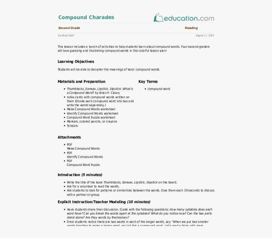 Clipart Black And White Compound Lesson Plan Education Lesson