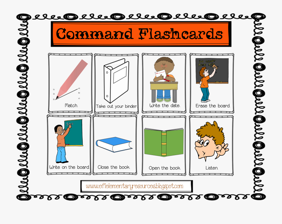 Efl Elementary Teachers - Classroom Commands, Transparent Clipart