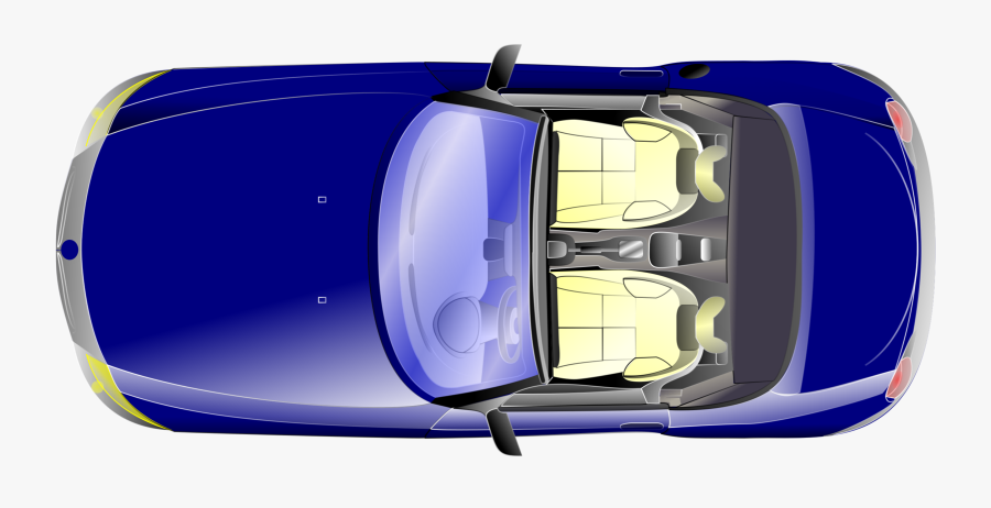 Blue,compact Car,car - Cartoon Car Top View, Transparent Clipart