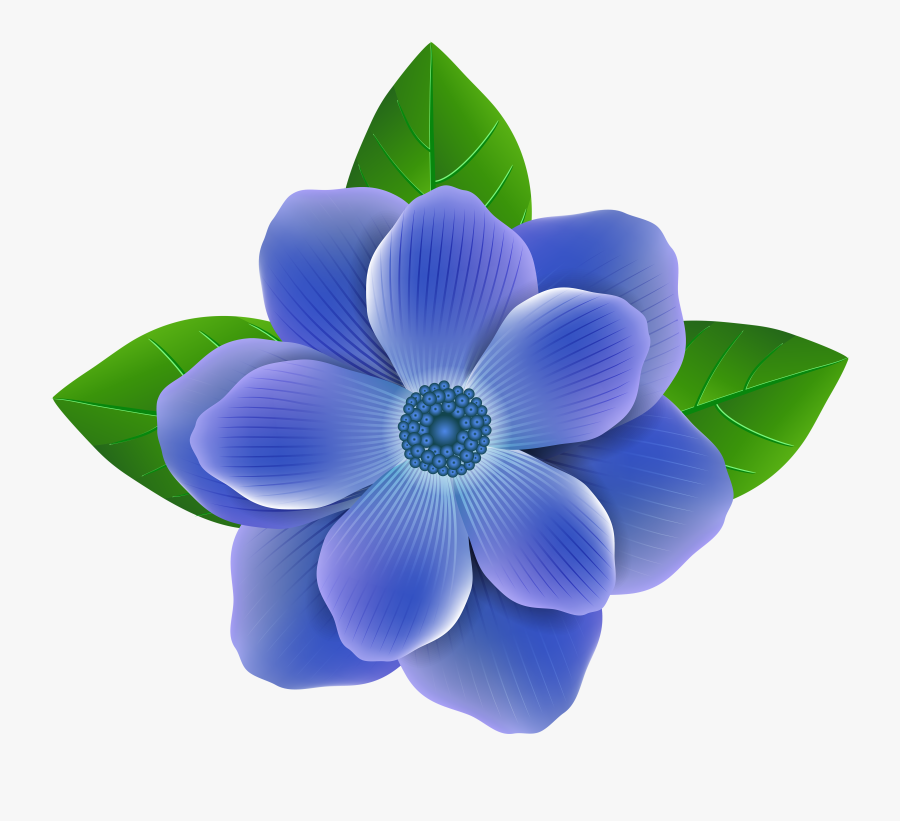 View Full Size - Transparent Blue Flower Png, Transparent Clipart
