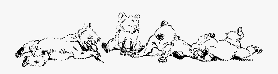 Clip Art Playing Png Free And - Lion Cubs Clipart Black And White, Transparent Clipart