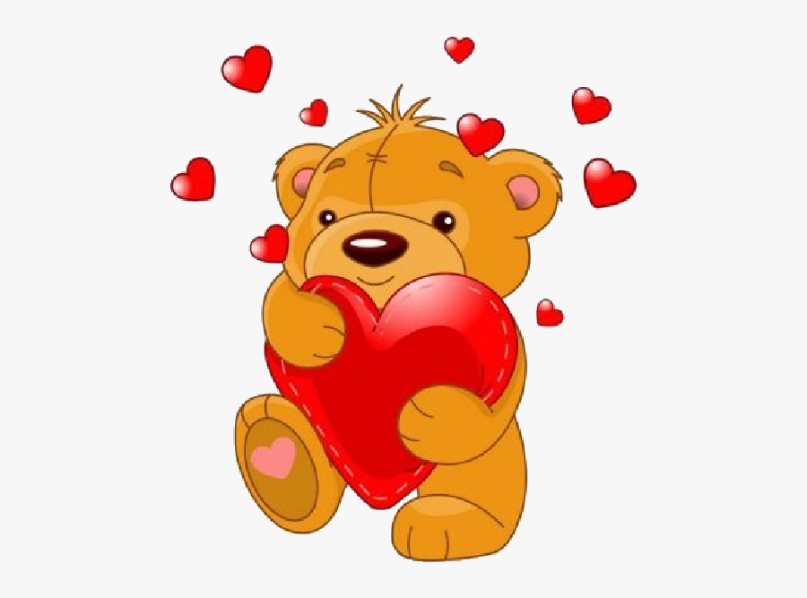Cute Bear With Red Love Hearts 1 600×600 Pikseli - Cute Teddy Bears With Hearts, Transparent Clipart