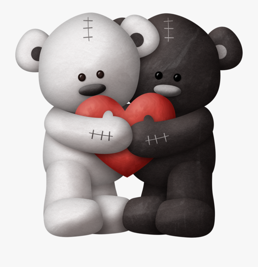 B *✿*bear*hugs Cute Images, Bear Doll, Clipart - Imagenes De Ositos Abrazados Con El Fondo Negro, Transparent Clipart