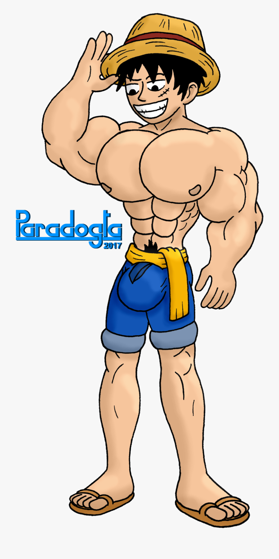Paradogta 48 24 Muscle Luffy By Paradogta - Luffy Muscle, Transparent Clipart