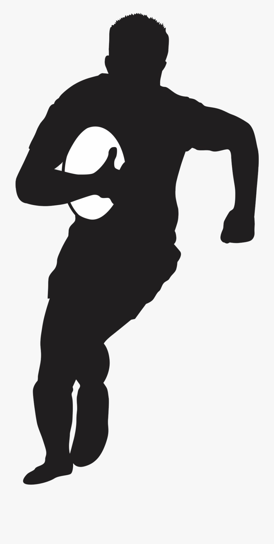 Rugby Free Png Image - Silhouette Of A Rugby Player, Transparent Clipart
