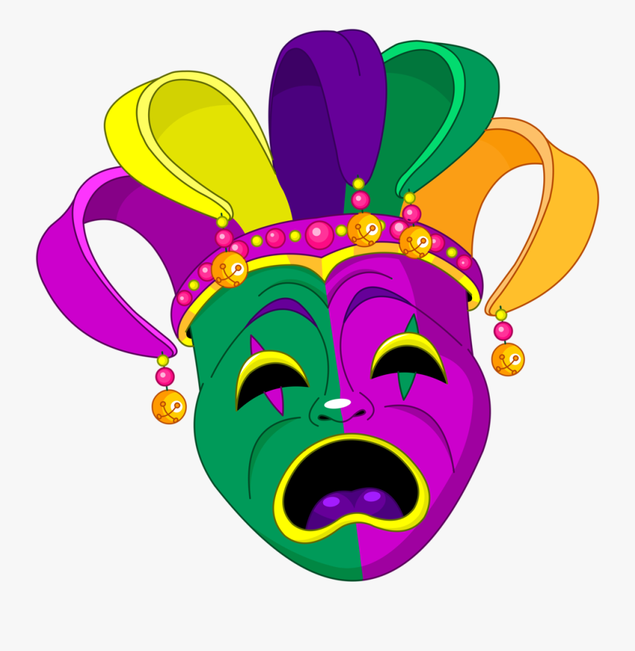 February Holiday Cliparts - Clip Art Mardi Gras Masks, Transparent Clipart