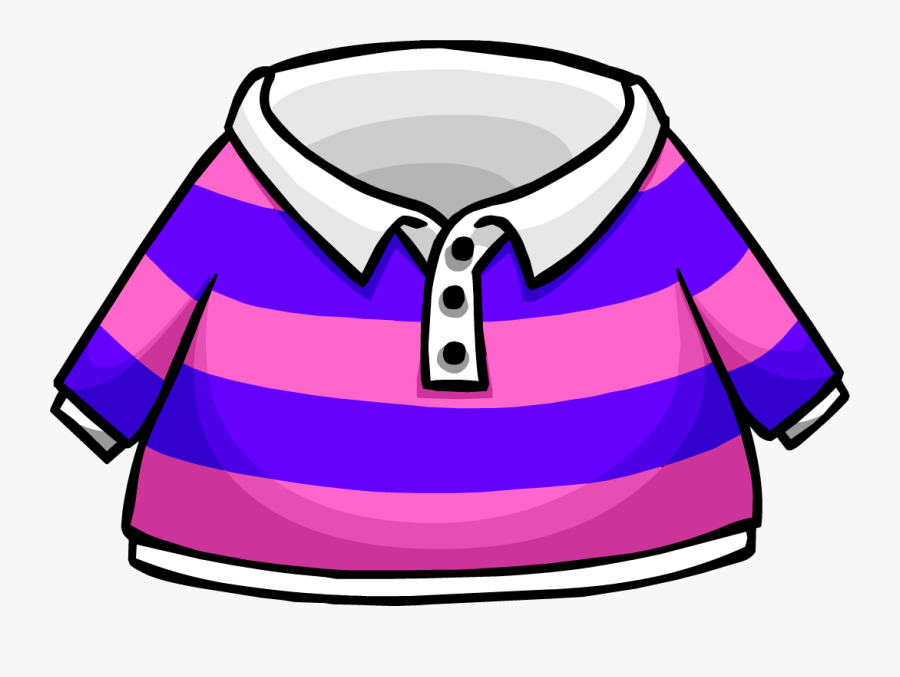 Pink Striped Rugby Shirt - Ropa De Club Penguin, Transparent Clipart