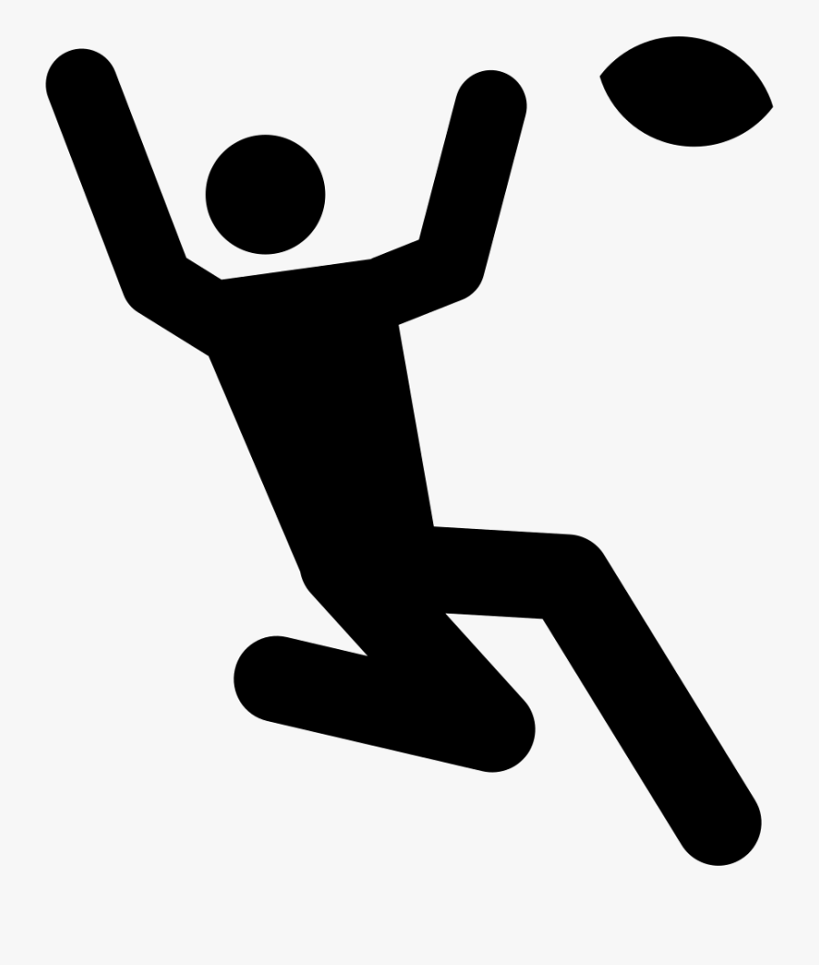 Rugby Player Catching The Ball Svg Png Icon Free Download - Rugby Football, Transparent Clipart