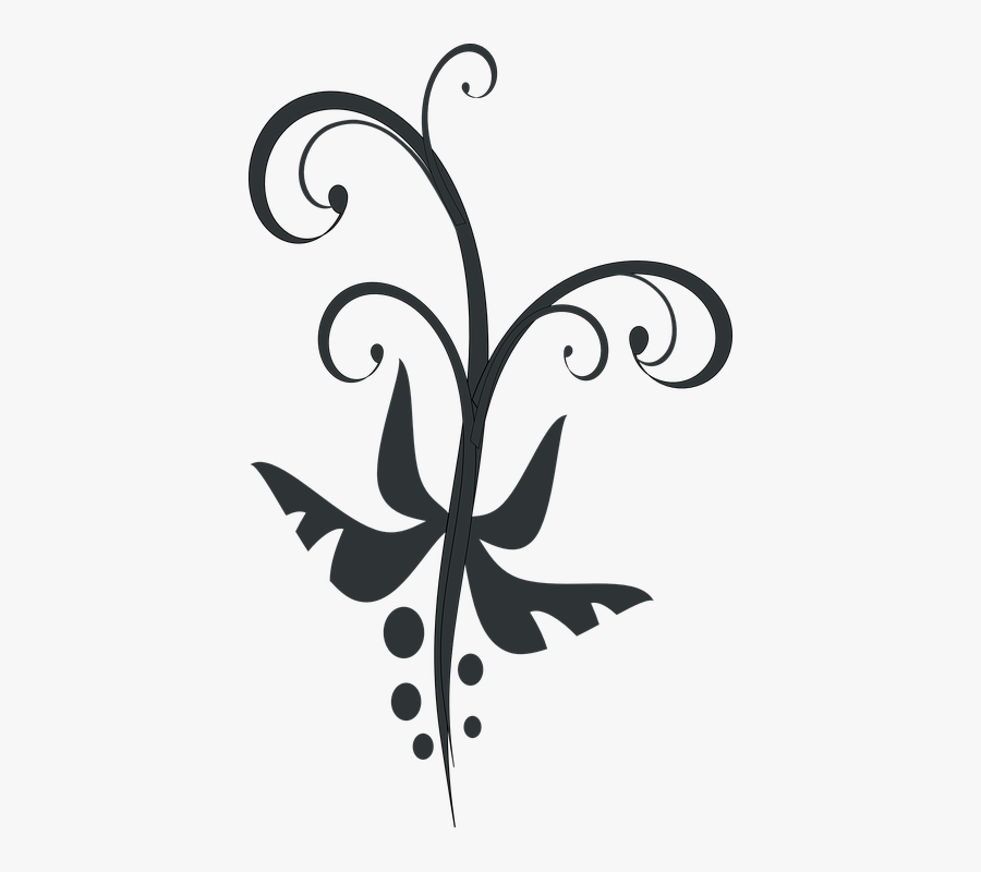 Vine Floral Ornament Plant Leaves Silhouette - Flower And Vine Silhouette, Transparent Clipart