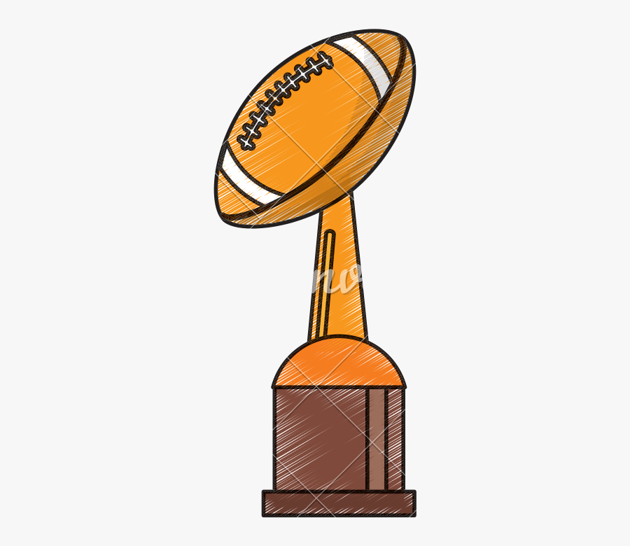 Drawing American Football Winner Cup - Football American Cup Vector, Transparent Clipart