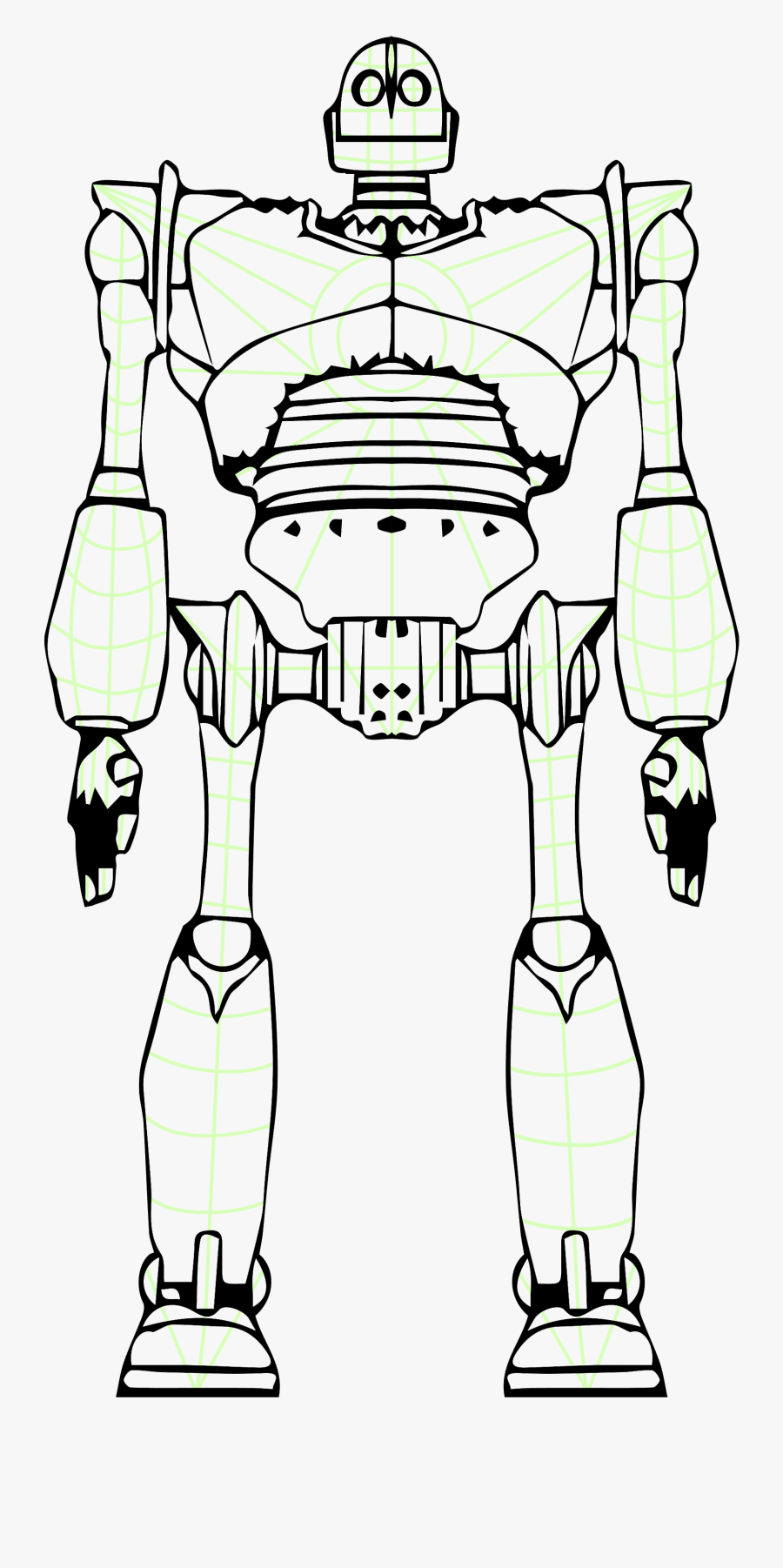 Transparent Iron Giant Png - Line Art, Transparent Clipart